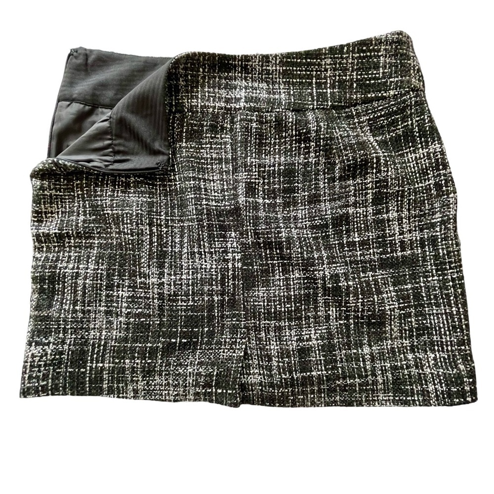 The Limited Black/White Lined Tweed Mini Skirt Sz10 Side Zip - Picture 3 of 6